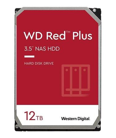 WD Red Plus 12TB 3.5" NAS Harddisk 7200 RPM SATA III med 512 MB Cache