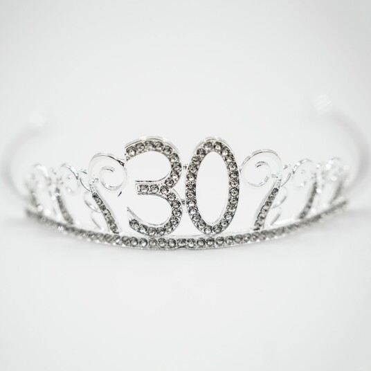 Catsson Int Group LTD Kakedekorasjon Tiara Tall av Metall Sølv - Tallet 30