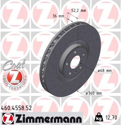 Bremseskive ZIMMERMANN 460.4558.52