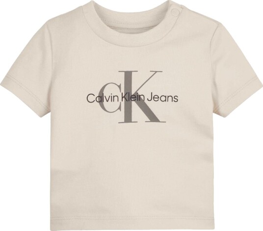 Calvin Klein T-skjorte - Monogram - Hvitkappegrå - Calvin Klein - 1 år (80) - T-skjorte - Beige