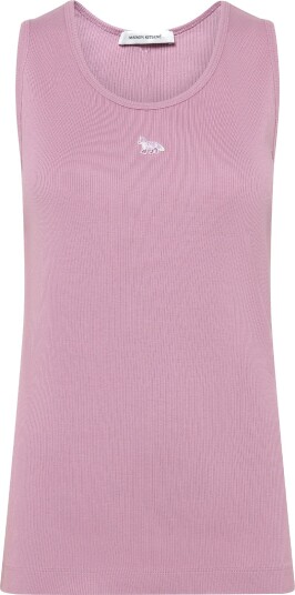 Maison Kitsune Baby Fox Patch Ribbed Tank Top Pink L