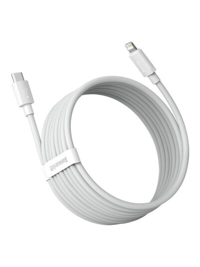 Baseus USB-C til Lightning 20W Hurtiglader Kabelsett 1,5m Hvit