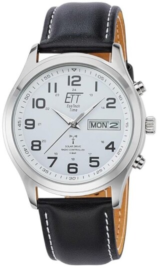 ETT Eco Tech Time Herreklokke EGS 11436 12L Hvit/Lær Ø40 mm