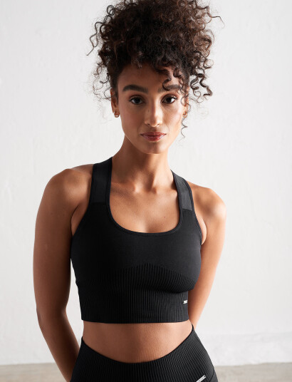 aim´n High Support Ribbed Bra - Black - XS