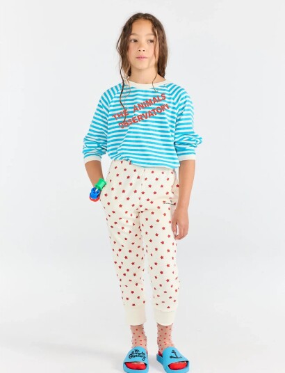 THE ANIMALS OBSERVATORY Panther Kid Sweatpants Blue   Cream   92