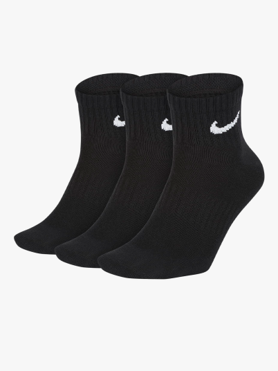 Nike Everyday Lightweight Training Ankle Socks 3pk Sort M