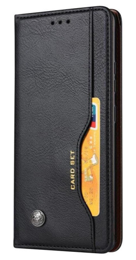 INCOVER Huawei P Smart (2021) PU Skinndeksel m. Ekstra Kortlomme - Sort