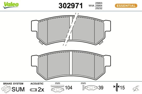VALEO 302971 Bremseklosser