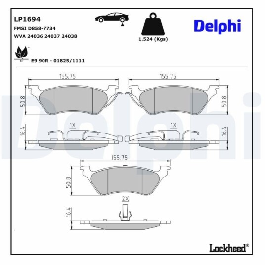 Bremseklosser DELPHI LP1694