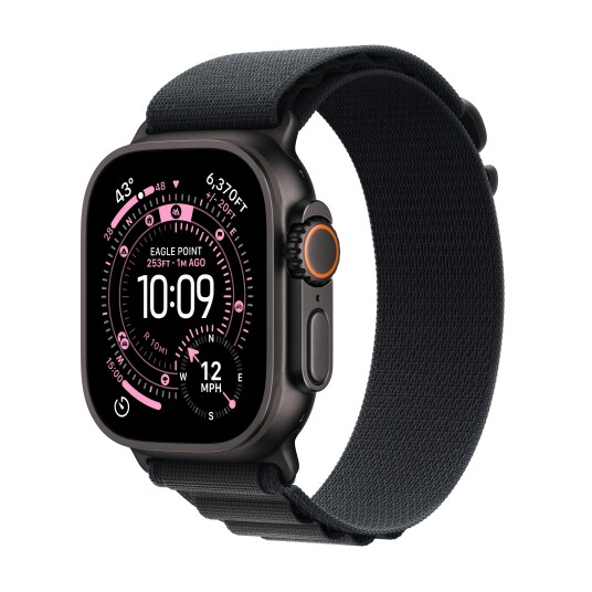Apple Watch Ultra 3 GPS + Cellular 49mm Black Titanium Case with Black Alpine Loop   Small