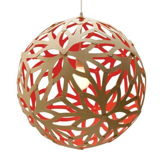 David Trubridge Floral Ø100 Rød Taklampe David Trubridge Floral Ø100 Rød Taklampe