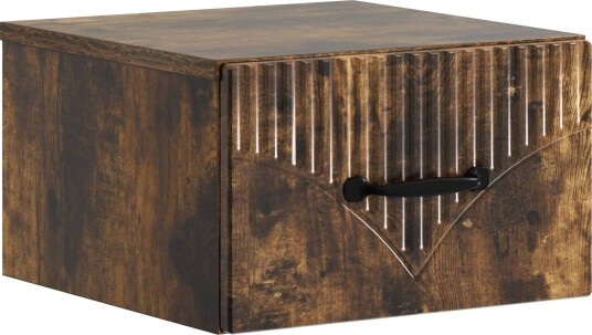  Vegghengt Nattbord Røkt Eik 34,5 x 33 x 20 cm Konstruert tre