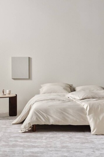 Jotex ZACK SATIN sengesett enkeltseng - økologisk Beige 1730934-02-79 1730934-01-79