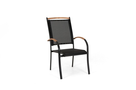 Selected Home Nice stablestol Svart/svart Teak armlen Svart