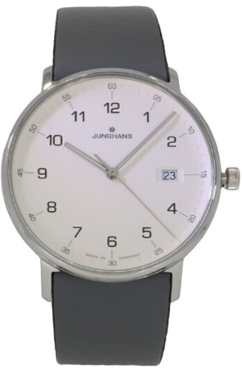 Junghans Herreklokke 41/4885.00 Form Hvit/Lær Ø39.3 mm