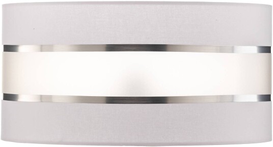 HELam Lampeskjerm Helen E27 Ø40/høyde 20cm hvit/sølv