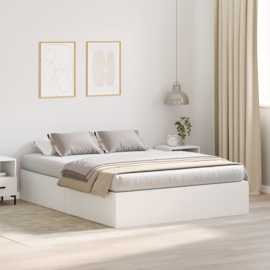 Oppbevarings Sengramme Hvit 140x190 cm 3335429