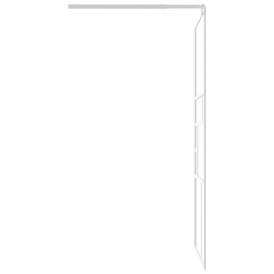 vidaXL Dusjvegg 90x195 cm ESG-GLASS HVIT