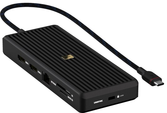 Unisynk 12 port 8K 100W USB-C hub (sort)
