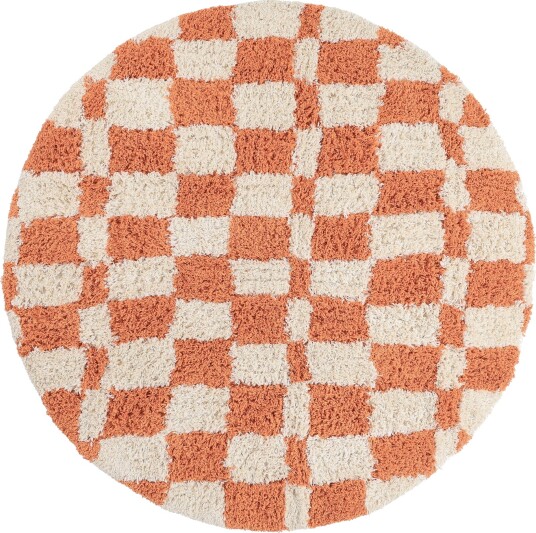 Rundt teppe Atrani Natural Cotton Shaggy oransje Størrelse: Ø 240 cm