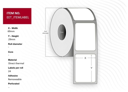 CAPTURE Label 69x29mm Core 38.