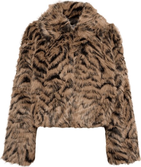 Bardot Colette Faux Fur Jacket BROWN M Bardot Colette Faux Fur Jacket BROWN M