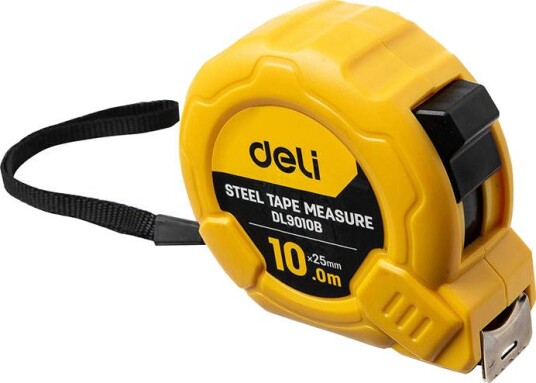 Deli Målebånd EDL9010B 10 m X 25 mm, Gul