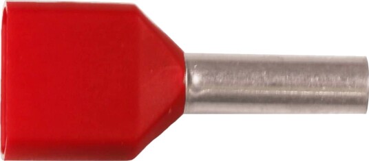 Elitech Endehylse Isolert Dobbel 1,5mm2 12mm Rød 10 stk