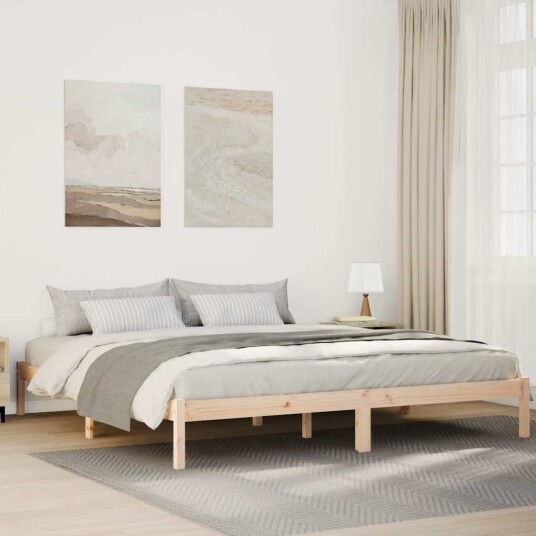 Ekstra lang sengeramme uten madrass 200x210 cm heltre furu 8721158393388 Ekstra lang sengeramme uten madrass 200x210 cm heltre furu 8721158393388