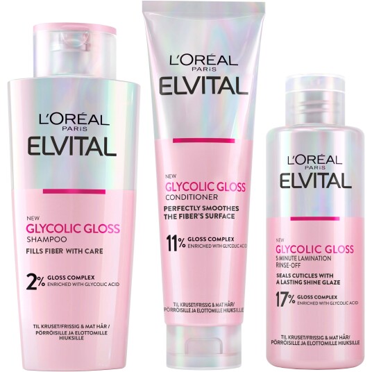 Loreal Paris Elvital Glycolic Gloss Bundle Shampoo 200 ml & Conditione Loreal Paris Elvital Glycolic Gloss Bundle Shampoo 200 ml & Conditione