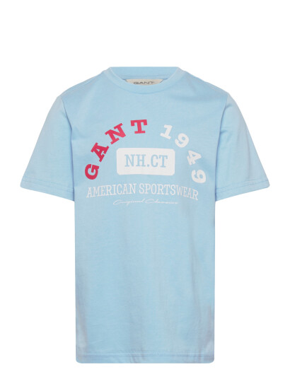 Gant Kids American Sportswear Graphic Ss T Shirt Blue 152