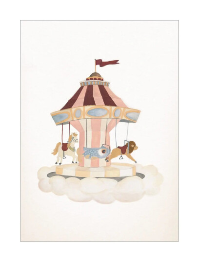 Poster & Frame Tiny Goods Merry Go Round Pink 30x40cm