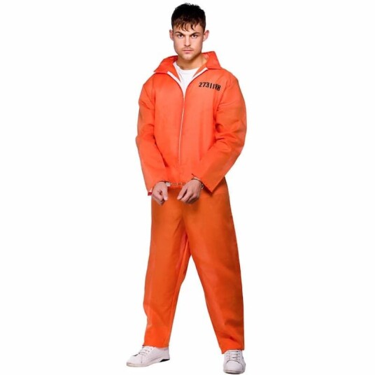 Wicked Costumes Ltd Oransje fangedrakt /m håndjern, XXL