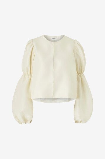 By Malina - Bluse Zoey Double Pouf Sleeve Blouse - Hvit