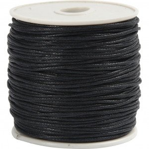 Knyttegarn / Knyttesnor Vokset Sort 1mm 40m Knyttegarn / Knyttesnor Vokset Sort 1mm 40m