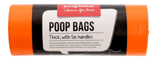 Dogman Bæsjposer med Knytehåndtak 50 pk - Oransje