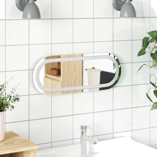vidaXL LED-baderomsspeil 40x15 cm oval
