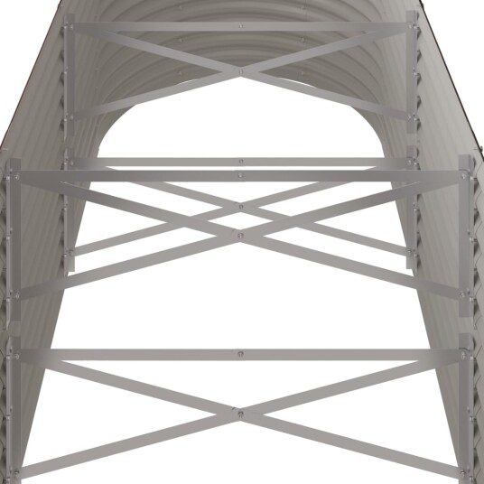 vidaXL Plantekasse pulverlakkert stål 224x80x68 cm brun