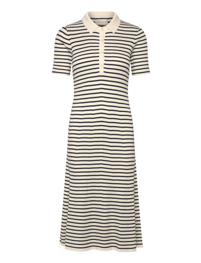 GANT Rib Knit Striped Rugger Ss Dress - Cream - XL/XXL GANT Rib Knit Striped Rugger Ss Dress - Cream - XL/XXL