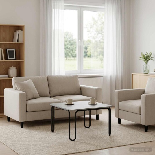 vidaXL Kaffebord Betonggrå 79,5 x 79,5 x 45 cm Konstruert tre