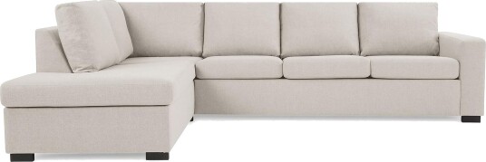 Crazy 4 seters Venstrevendt L formet Sjeselongsofa i Stoff Beige