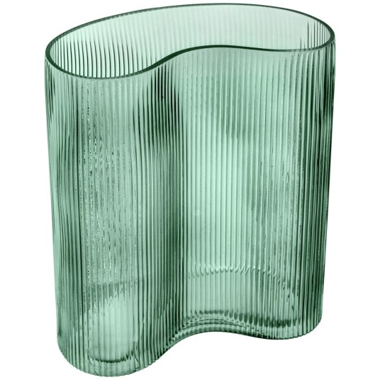 VEGA Glassvase Anastasija; 22.5x12x25.3 cm (LxBxH); Grønn; Asymmetrisk