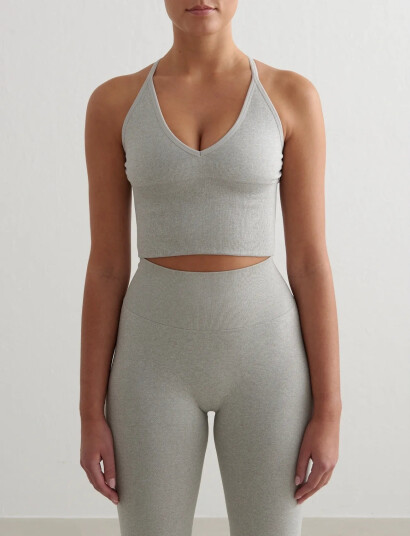 aim´n Shape Seamless Cross Back Bralette - Grey - L
