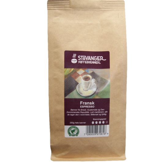Espresso fransk 250g, Kaffe hele bønner Espresso fransk 250g, Kaffe hele bønner