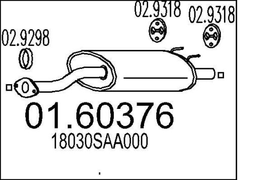 Bakre eksospotte MTS 01.60376