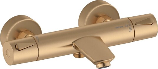 Damixa Silhouet Blandebatteri Med Termostat For Badekar/Dusj Børstet Bronse