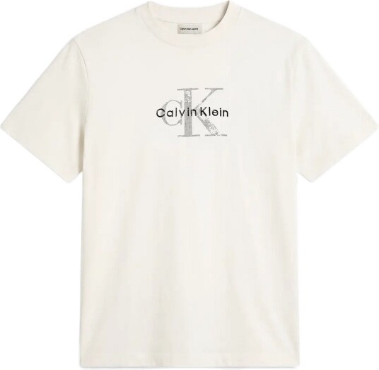 Calvin Klein Jeans Ss 20S Ez Distressd Mnlgo Graphi Cream L