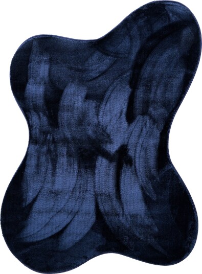 Asymmetrisk Bølgete Ryeteppe Aranga Super Soft Fur mørkeblått Størrelse: 80 x 150 cm
