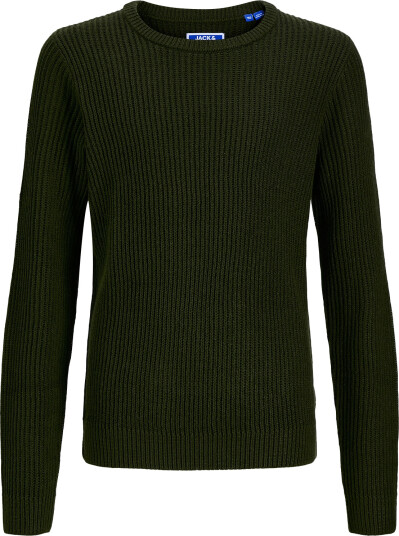 Jack & Jones Jjpannel Knit Crew Neck Aw26 Jnr Khaki green 152