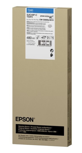 Epson T55p2 480 Ml Cyan Original Boks Blekkpakke For Epl C8000e Epson T55p2 480 Ml Cyan Original Boks Blekkpakke For Epl C8000e